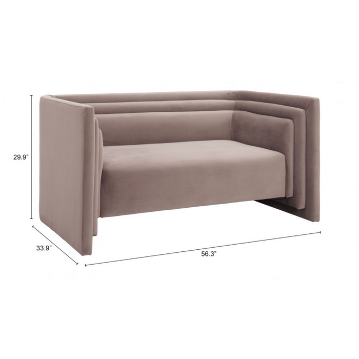 ZUO Trippel Loveseat Sofa Taupe - Bed & Sofa Hub