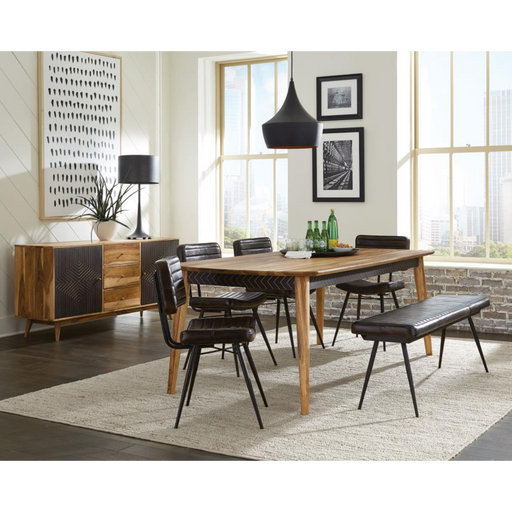 Coaster  Partridge 6-piece Dining Room Set Natural Sheesham and Espresso - Bed & Sofa Hub