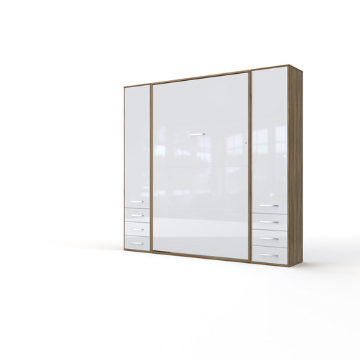 Maxima House Murphy Bed Vertical Invento, European Queen Size with mattress and 2 cabinets IN160V-07W - Bed & Sofa Hub