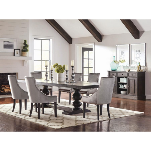 Coaster Phelps 7-piece Rectangular Dining Table Room Set Distressed Noir - Bed & Sofa Hub