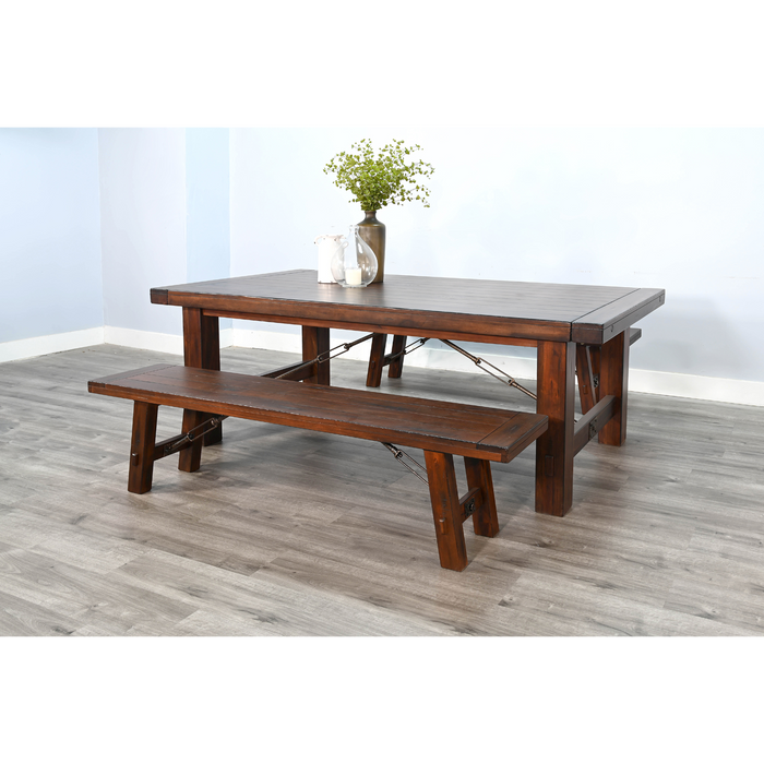 Sunny Designs Dining Bench with Turnbuckle Accents Vintage Mocha - Bed & Sofa Hub