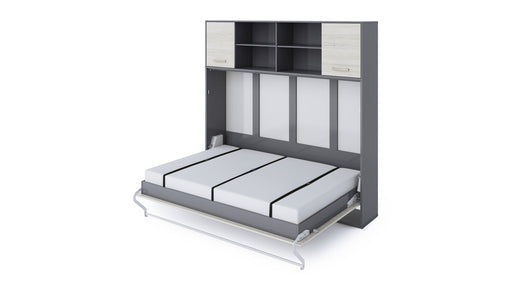 Maxima House Invento Horizontal Wall Bed, European Twin Size with a cabinet on top IN90H-12W - Bed & Sofa Hub