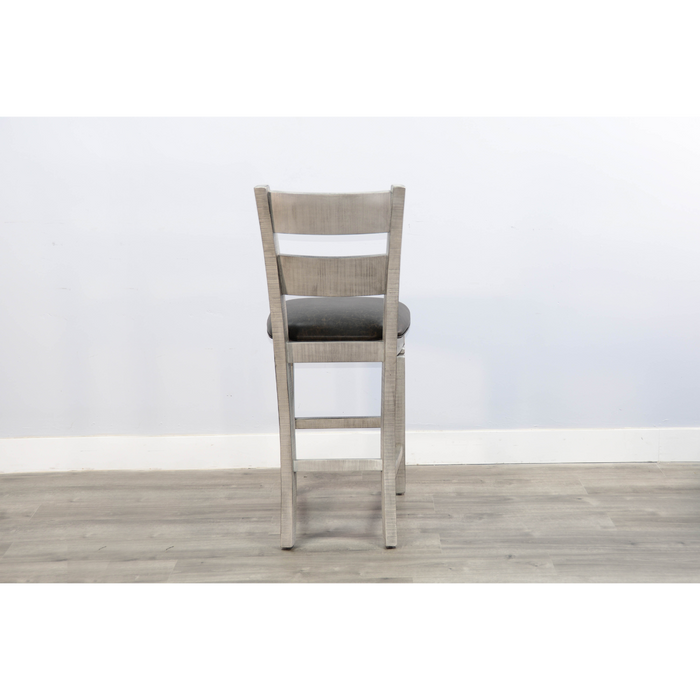 Sunny Designs Bar Ladderback Barstool, Cushion Seat Alpine Grey - Bed & Sofa Hub