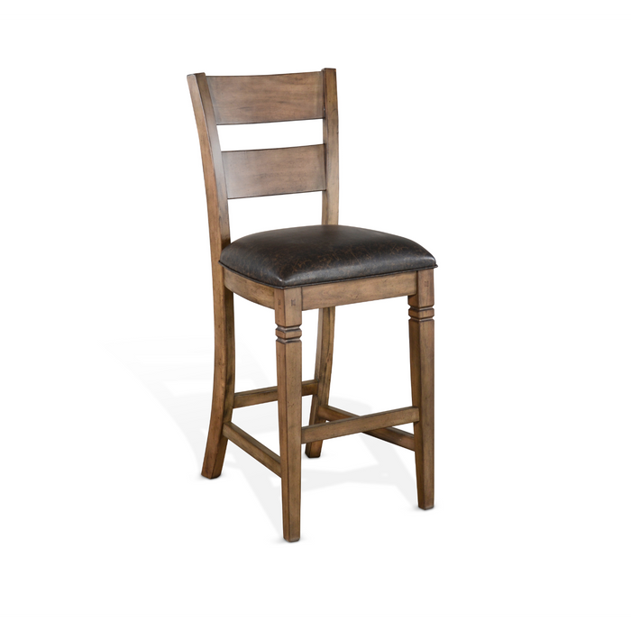 Sunny Designs Bar Ladderback Barstool, Cushion Seat Buckskin - Bed & Sofa Hub