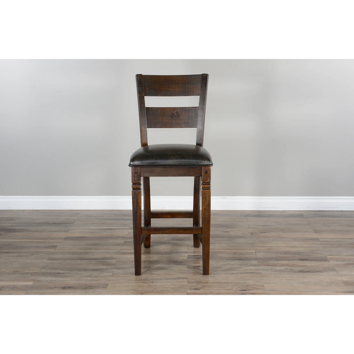 Sunny Designs Bar Homestead Ladderback Barstool, Cushion Seat - Bed & Sofa Hub