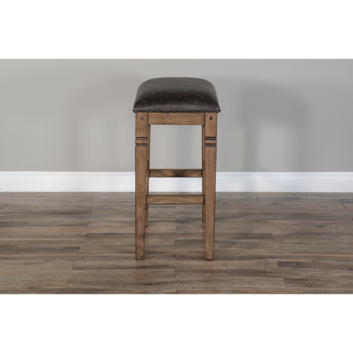 Sunny Designs Bar Backless Stool, Cushion Seat Buckskin - Bed & Sofa Hub