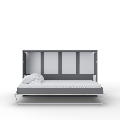 Maxima House Invento Horizontal Full Size Murphy Bed with LED and Included Mattress - Bed & Sofa Hub