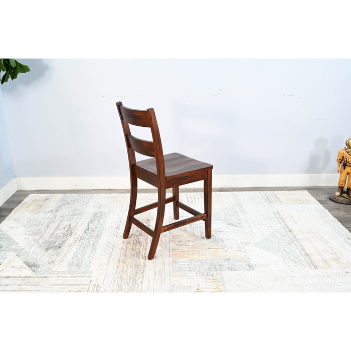 Sunny Designs Bar Ladderback Barstool, Wood Seat Vintage Mocha - Bed & Sofa Hub