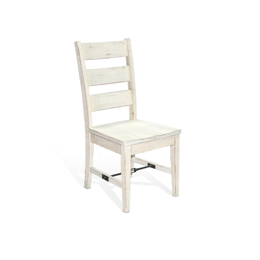 Sunny Designs White Sand Ladderback Chair with Turnbuckle, Wood Seat White Sand - Bed & Sofa Hub