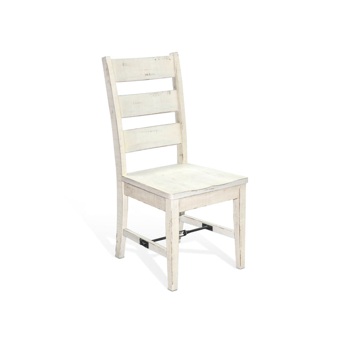 Sunny Designs White Sand Ladderback Chair with Turnbuckle, Wood Seat White Sand - Bed & Sofa Hub