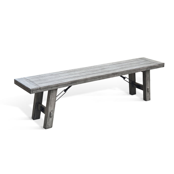 Sunny Designs Alpine Bench with Turnbuckle, Wood Seat Alpine Grey - Bed & Sofa Hub