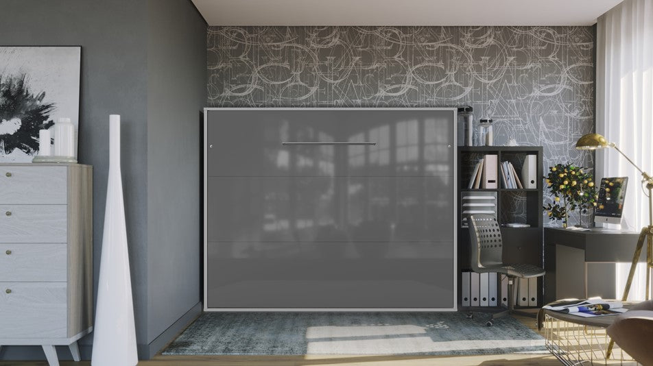 Maxima House Horizontal European QUEEN size Murphy bed INVENTO with LED, mattress included IN-15WLED - Bed & Sofa Hub