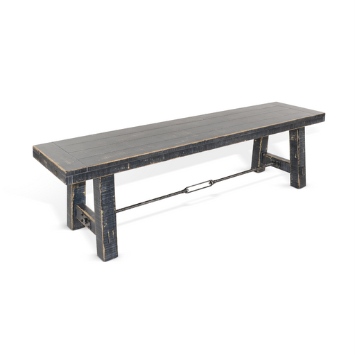 Sunny Designs 64" Black Sand Bench with Turnbuckle, Wood Seat Black Sand - Bed & Sofa Hub