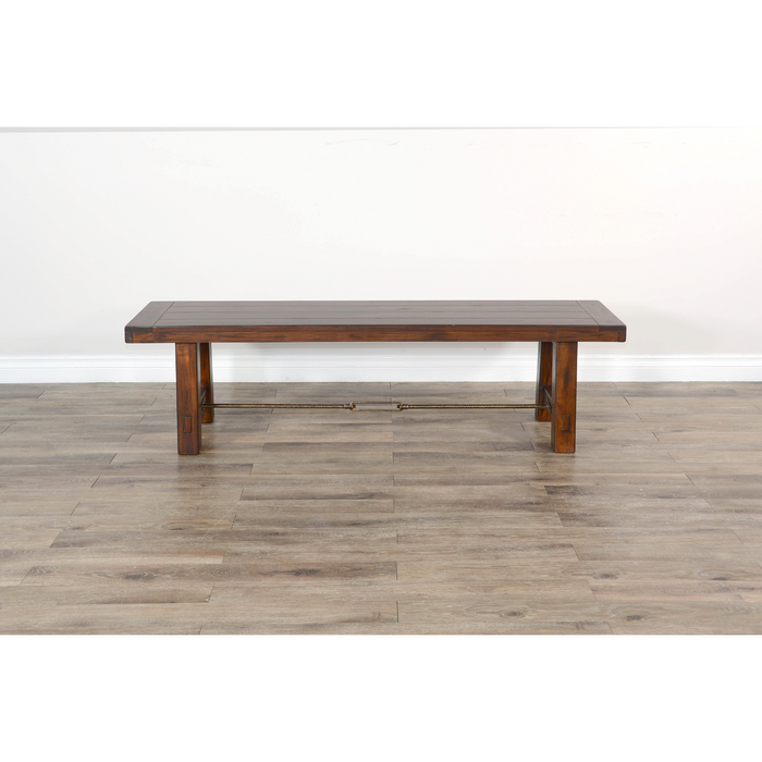 Sunny Designs 64" Bench with Turnbuckle Vintage Mocha - Bed & Sofa Hub