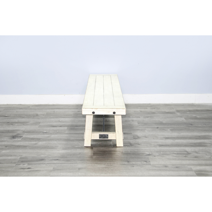 Sunny Designs 64" White Sand Bench with Turnbuckle, Wood Seat White Sand - Bed & Sofa Hub