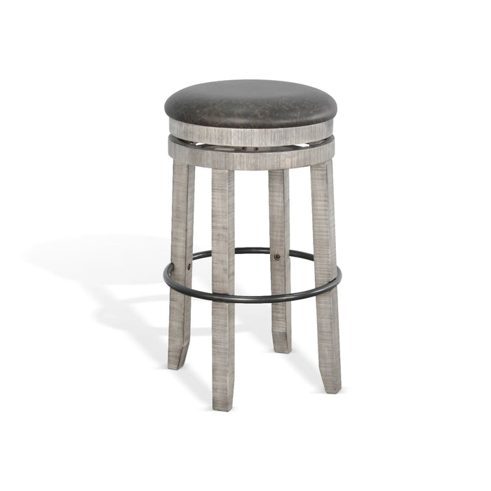 Sunny Designs Bar Swivel Stool, Cushion Seat Alpine Grey - Bed & Sofa Hub