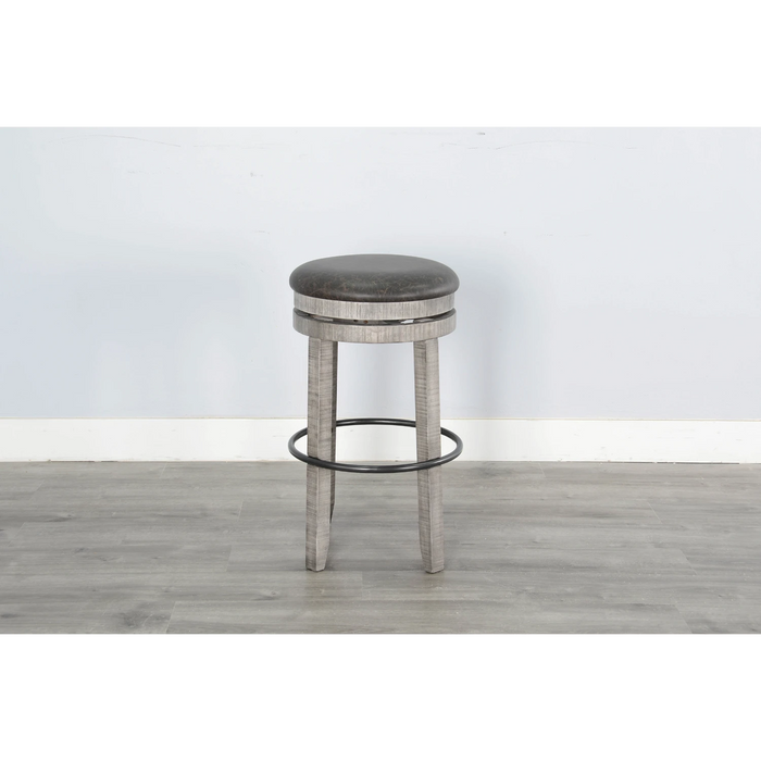 Sunny Designs Bar Swivel Stool, Cushion Seat Alpine Grey - Bed & Sofa Hub