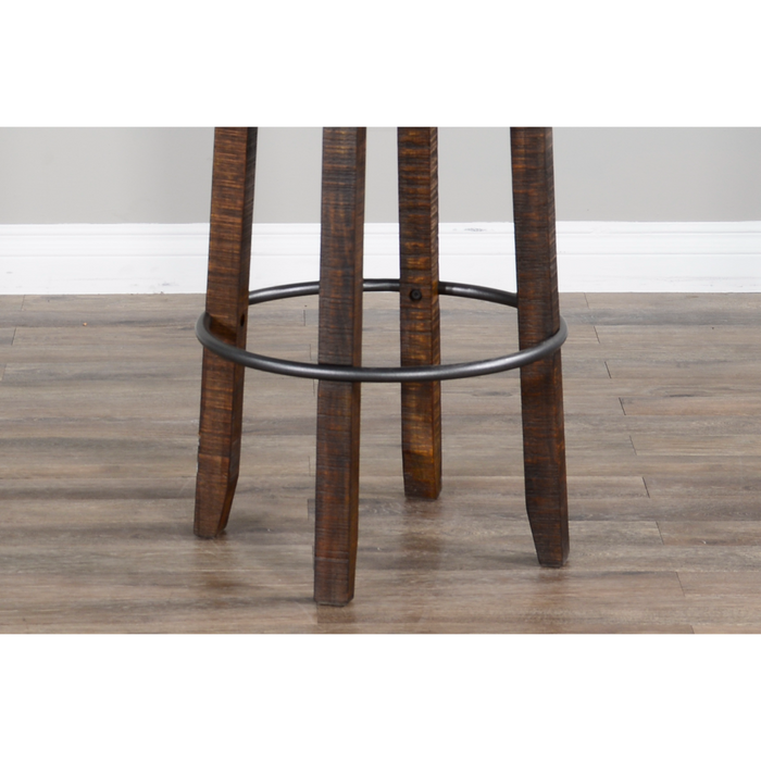 Sunny Designs Bar Bartool with Back & Swivel, Cushion Seat Tobacco Leaf - Bed & Sofa Hub