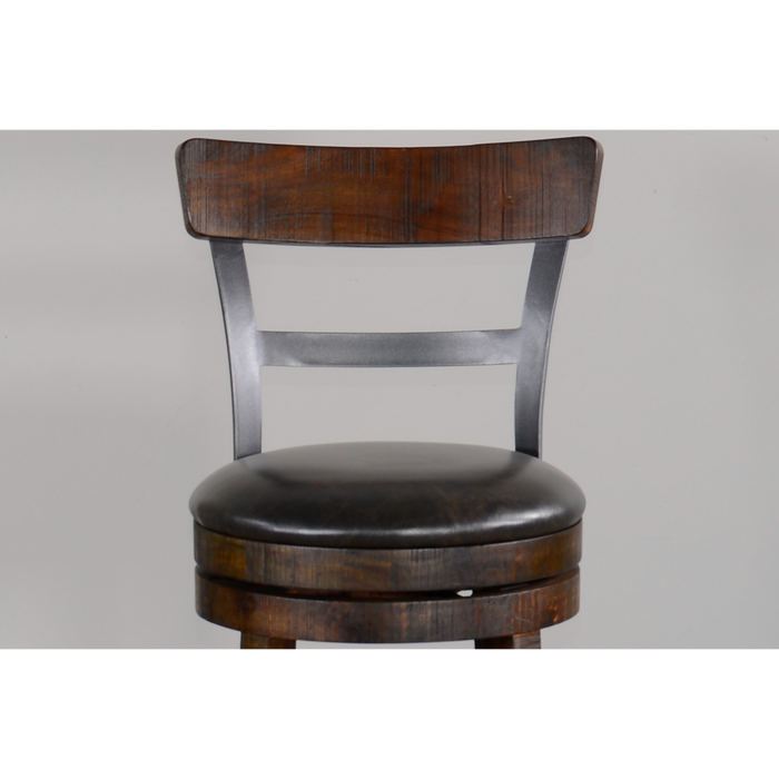 Sunny Designs Bar Bartool with Back & Swivel, Cushion Seat Tobacco Leaf - Bed & Sofa Hub