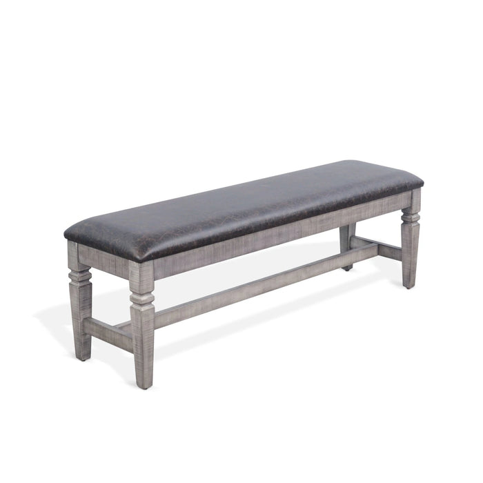 Sunny Designs Cushioned Bench Tobacco Leaf and Alpine Grey - Bed & Sofa Hub