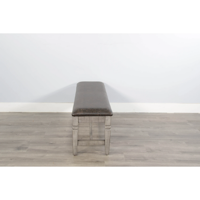 Sunny Designs Cushioned Bench Tobacco Leaf and Alpine Grey - Bed & Sofa Hub