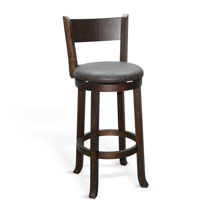 Sunny Designs Bar Swivel Barstool, Cushion Seat Tobacco Leaf - Bed & Sofa Hub