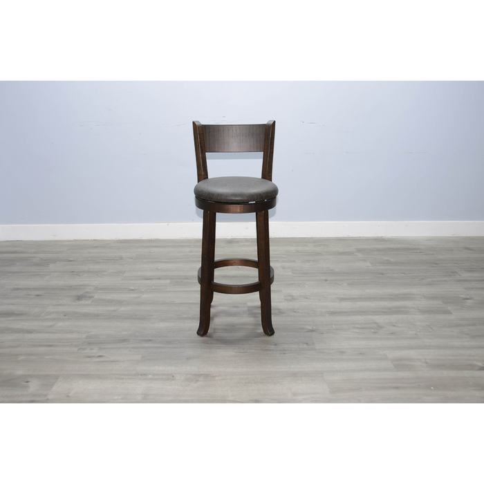 Sunny Designs Bar Swivel Barstool, Cushion Seat Tobacco Leaf - Bed & Sofa Hub