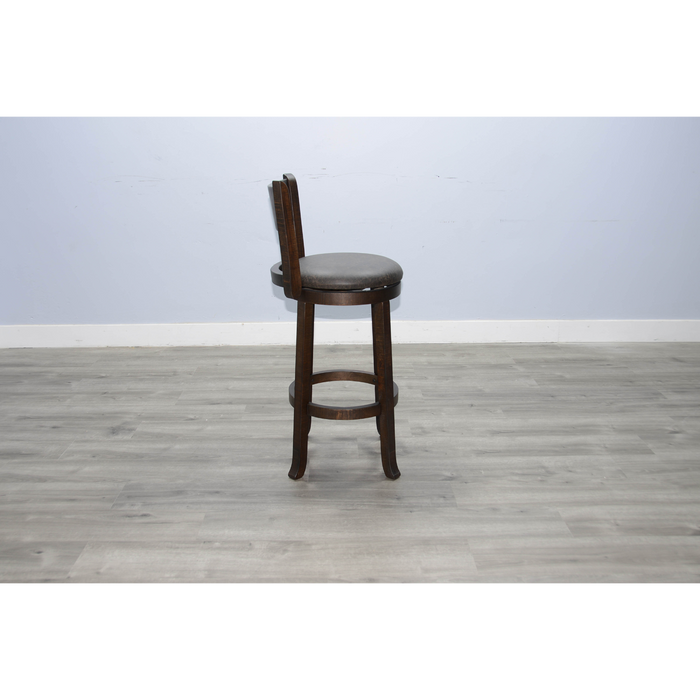 Sunny Designs Bar Swivel Barstool, Cushion Seat Tobacco Leaf - Bed & Sofa Hub