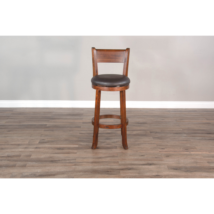 Sunny Designs Bar Swivel Barstool, Cushion Seat & Back Vintage Mocha - Bed & Sofa Hub