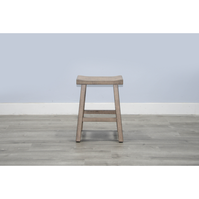 Sunny Designs Beach Pebble Counter Saddle Seat Stool, Wood Seat Beach Pebble - Bed & Sofa Hub