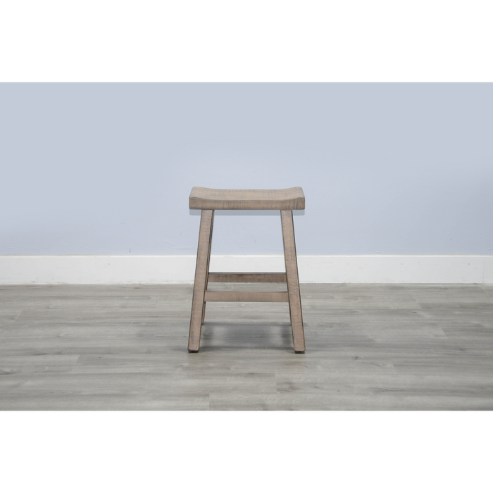 Sunny Designs Beach Pebble Counter Saddle Seat Stool, Wood Seat Beach Pebble - Bed & Sofa Hub