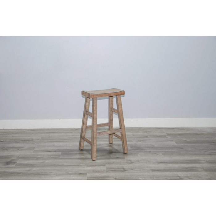 Sunny Designs Beach Pebble Bar Saddle Seat Stool, Wood Seat Beach Pebble - Bed & Sofa Hub