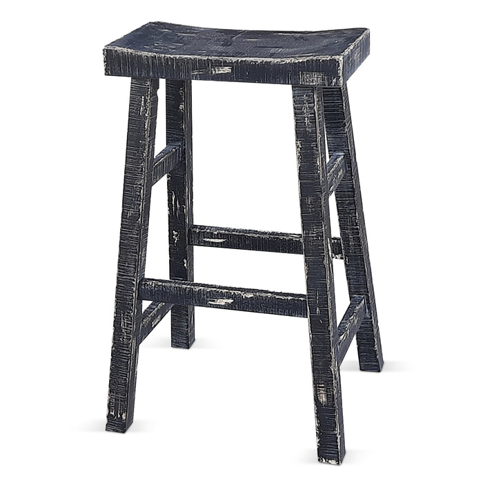 Sunny Designs Black Sand Bar Saddle Seat Stool, Wood Seat Black Sand - Bed & Sofa Hub