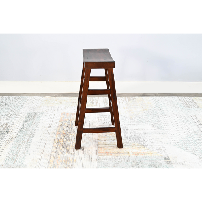 Sunny Designs Bar Saddle Seat Stool, Wood Seat Dark Chocolate - Bed & Sofa Hub