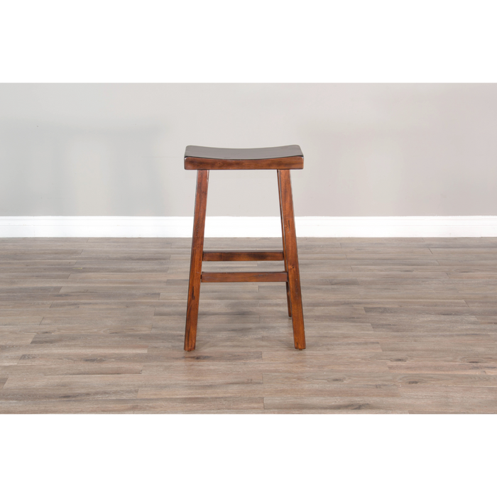 Sunny Designs Bar Saddle Seat Stool, Wood Seat Dark Chocolate - Bed & Sofa Hub