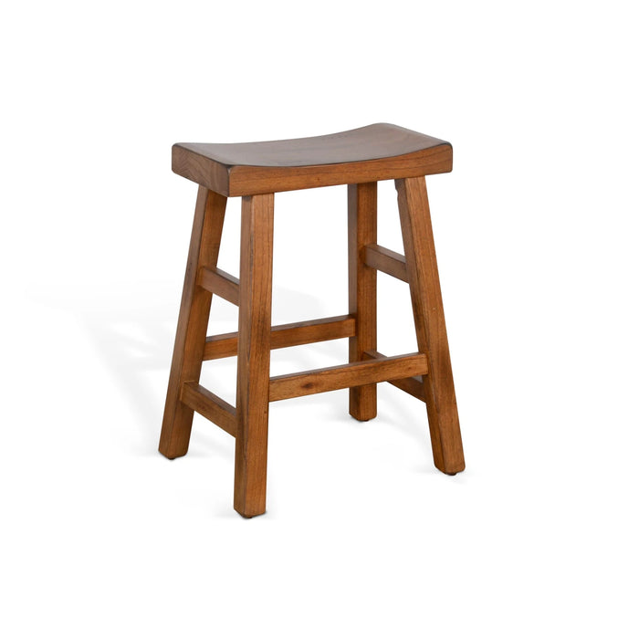 Sunny Designs Counter Saddle Seat Stool, Wood Seat Rustic oak - Bed & Sofa Hub