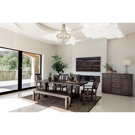 Coaster Calandra 6-piece Extension Leaf Dining Room Set Vintage Java - Bed & Sofa Hub