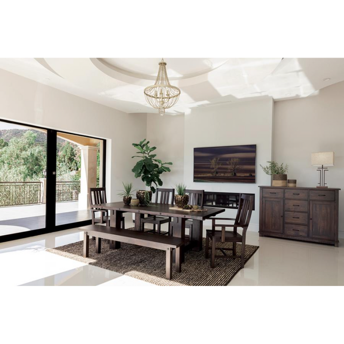 Coaster Calandra 6-piece Extension Leaf Dining Room Set Vintage Java - Bed & Sofa Hub