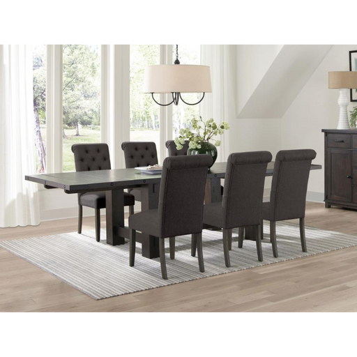 Coaster Calandra 7-piece Extension Leaf Dining Room Table Set Grey - Bed & Sofa Hub
