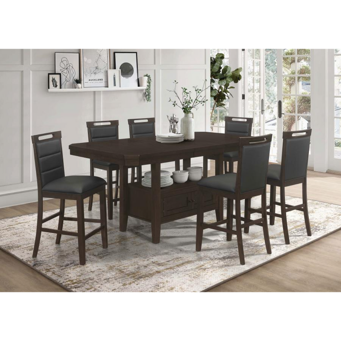 Coaster  Prentiss 7-piece Butterfly Leaf Dining Room Table Set Cappuccino - Bed & Sofa Hub
