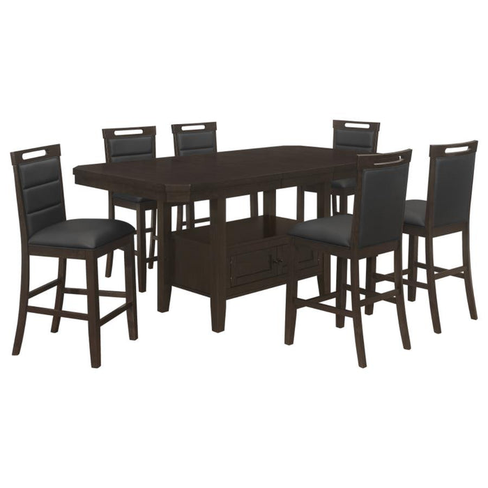 Coaster  Prentiss 7-piece Butterfly Leaf Dining Room Table Set Cappuccino - Bed & Sofa Hub