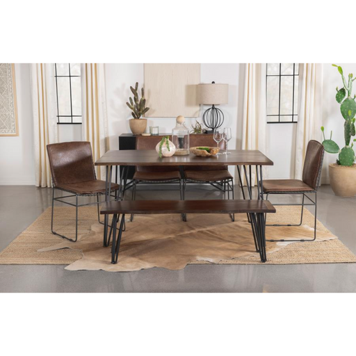 Coaster Topeka 6-piece Rectangular Dining Room Table Set Mango Cocoa - Bed & Sofa Hub