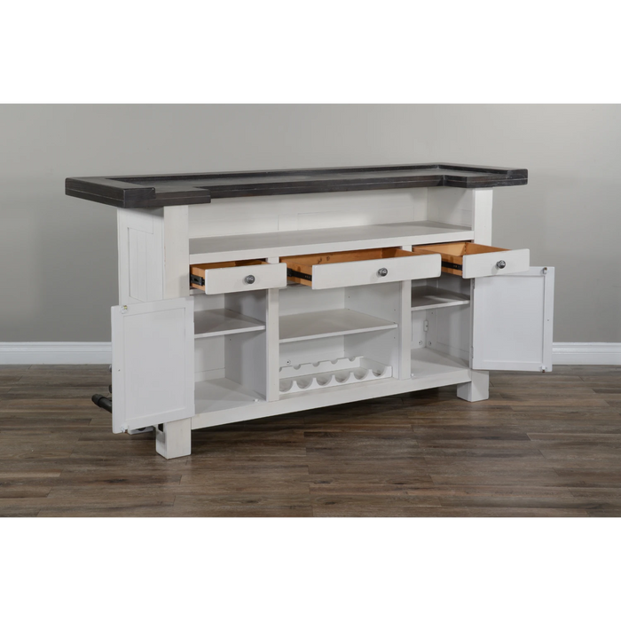 Sunny Designs 78" Farmhouse Wood Home Bar European Cottage - Bed & Sofa Hub