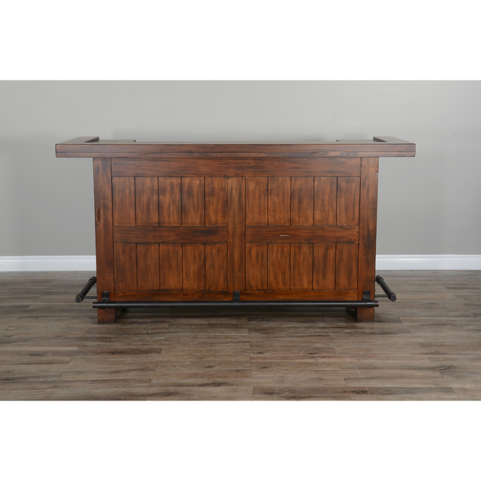 Sunny Designs 78" Farmhouse Wood Home Bar Vintage Mocha - Bed & Sofa Hub