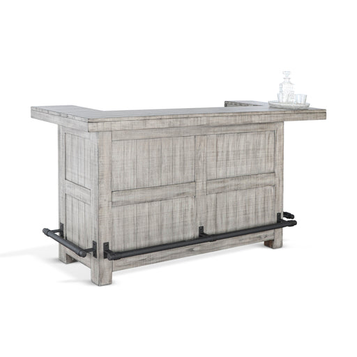 Sunny Designs 80" Traditional Wood Home Bar Alpine Grey - Bed & Sofa Hub
