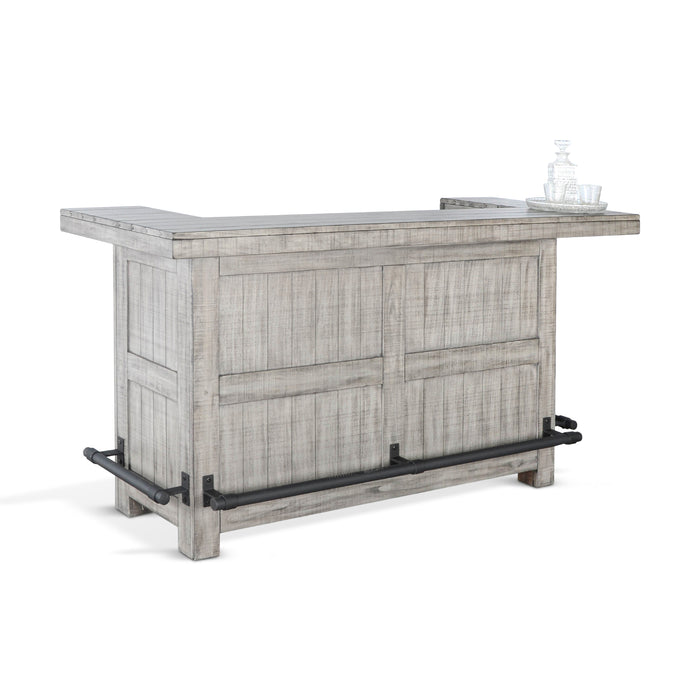 Sunny Designs 80" Traditional Wood Home Bar Alpine Grey - Bed & Sofa Hub