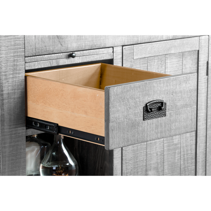 Sunny Designs 80" Traditional Wood Home Bar Alpine Grey - Bed & Sofa Hub