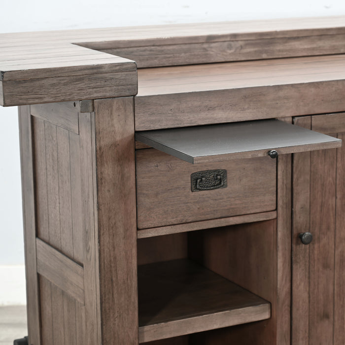 Sunny Designs 80" Traditional Wood Home Bar Buckskin - Bed & Sofa Hub