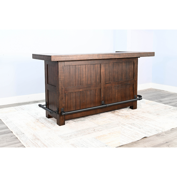 Sunny Designs 80" Traditional Wood Home Bar Tobacco Leaf - Bed & Sofa Hub