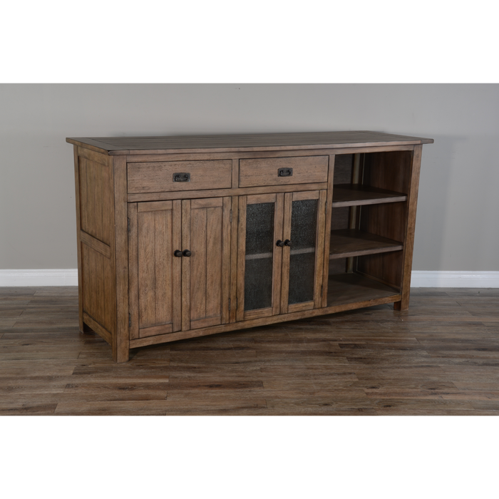 Sunny Designs 80" Transitional Wood Buffet Buckskin - Bed & Sofa Hub